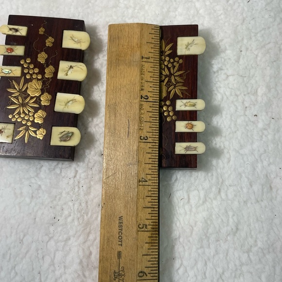 Antique Japanese Whist Game Counters with Bugs and Leaves - Picture 5 of 6